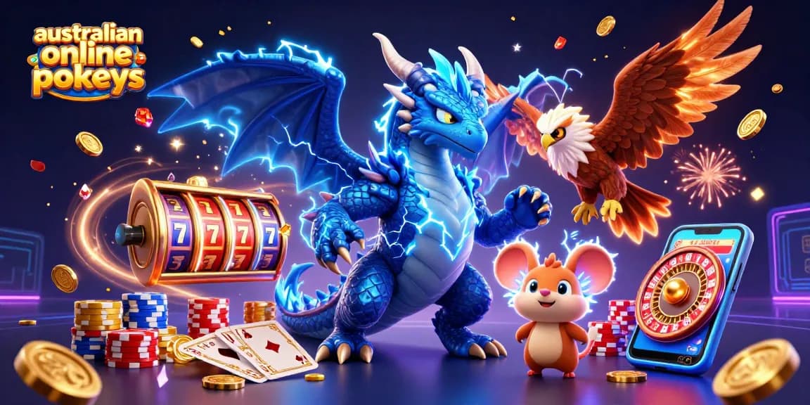 Engage with australian online pokies through a vibrant 3D scene showcasing thrilling游戏元素.