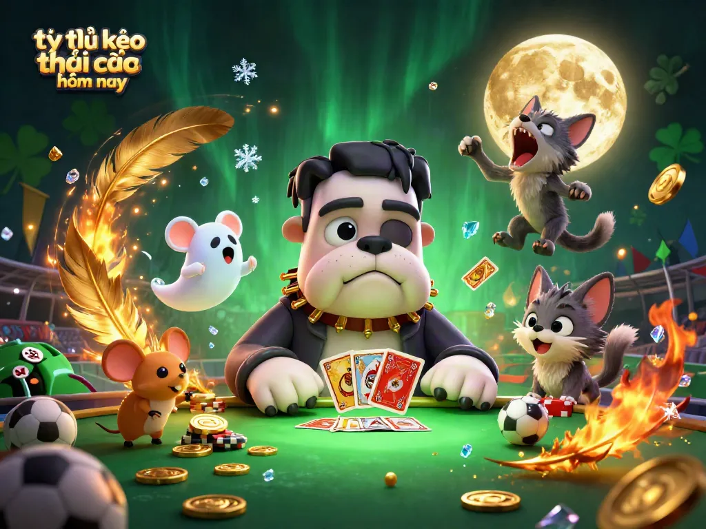 Betting insights in a vibrant illustration featuring tỷ lệ kèo nhà cái hôm nay with unique characters and casino elements.