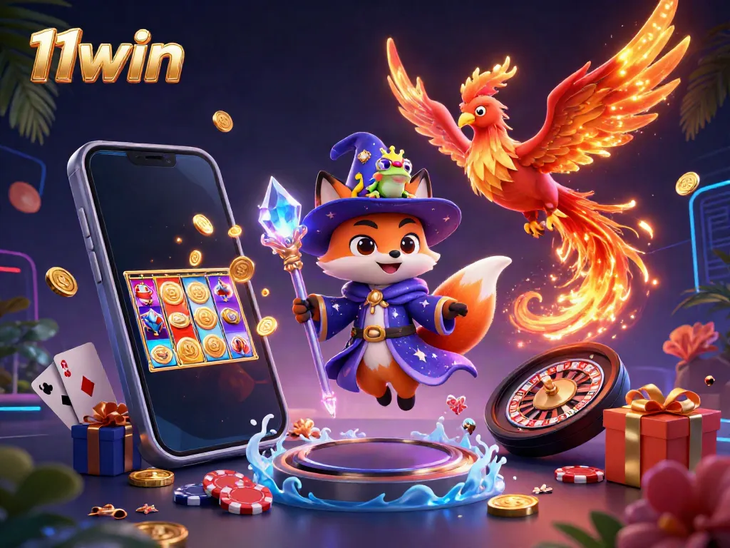 Experience immersive gaming at 11win with vibrant characters and engaging casino elements.